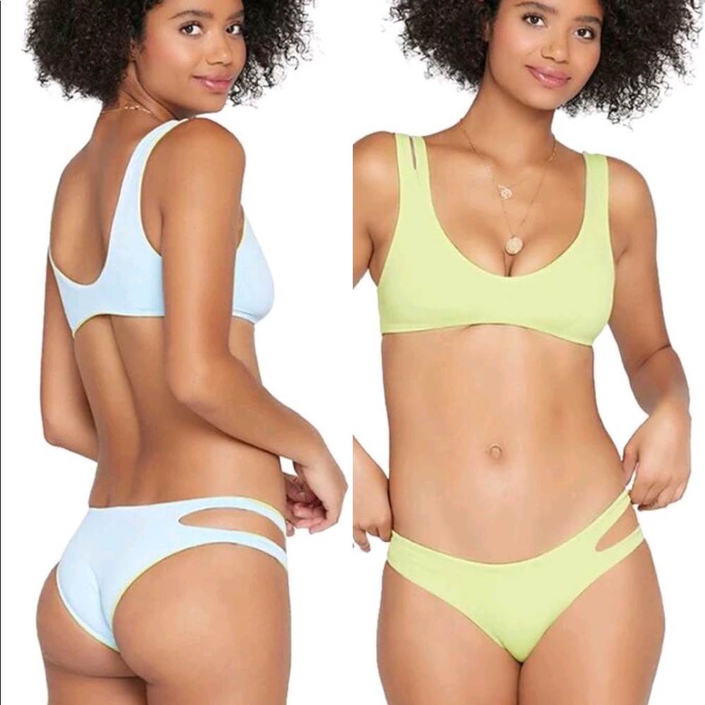 L*SPACE breakers classic bikini bottom kiwi Large